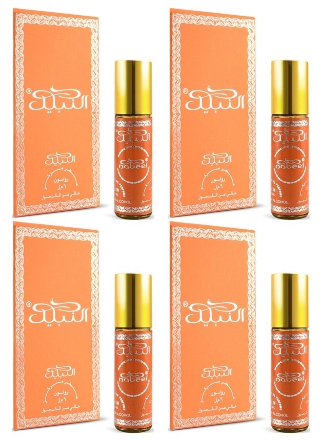 Nabeel 4 Pcs Nabeel Alcohol-Free Roll On Oil Perfume 6ML Long-Lasting Halal Attar with Deep Oriental Luxury - Image 1